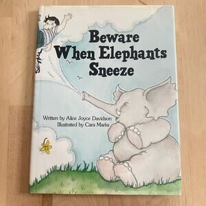 Vintage 1986 Beware When Elephants Sneeze Hardcover Book